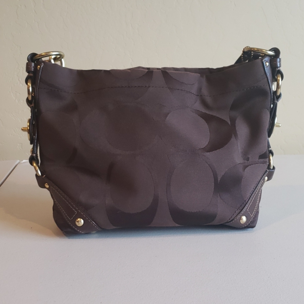 Coach bag, brown with gold hardware